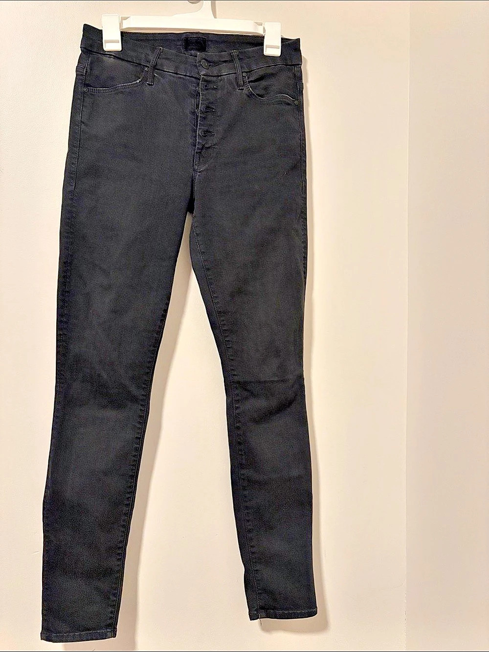 MOTHER The Pixie Jeans Black Waist 28 Buttonfly